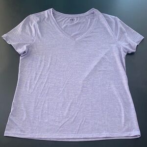 Kids or Petite Women’s Light Purple Athletic V-Neck Top